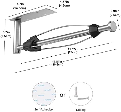 VAEHOLD Self Adhesive Paper Towel Holder Under Cabinet Mount, Wall Mounted - Image 3