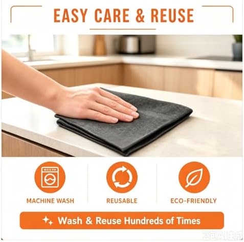 5 Pack Genie Cloth Magic Cloth, Magic Cleaning Cloth, Microfiber Cleaning Cloths - Image 3