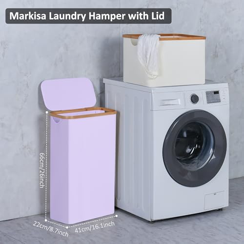 Slim Laundry Basket, 60L Laundry Hamper - Image 3