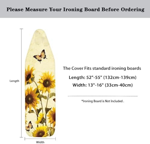 Butterfly Sunflower Ironing Board Cover Iron Board Cover Soft Stain Resistant - Image 6
