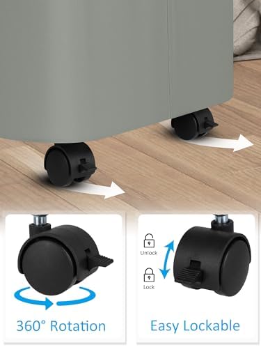 efluky Laundry Basket with Wheels, Tall Rolling Laundry Hamper with Lid and - Image 3