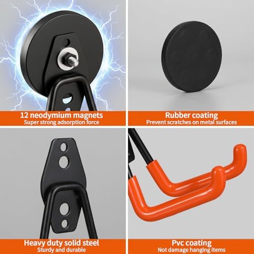 4Pcs Heavy Duty Magnetic Hook, Large Magnetic Utility Hooks - Image 3