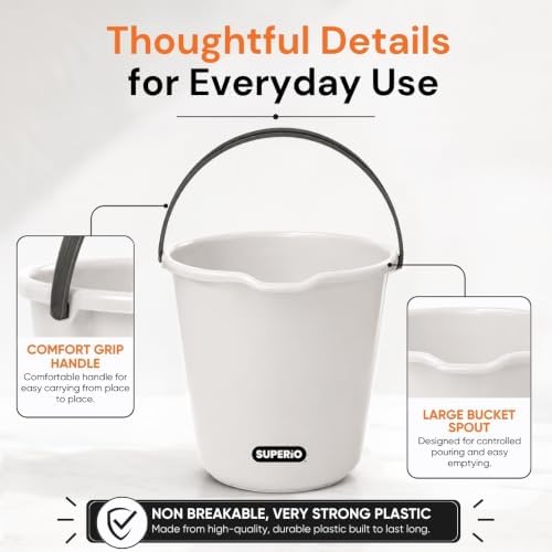 Superio 2.75 Gallon Plastic Cleaning Bucket - Image 5