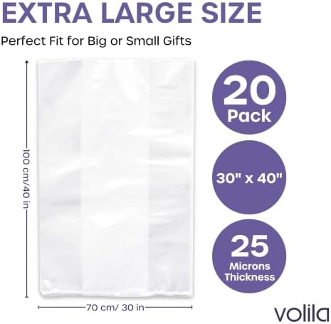 volila Large Cellophane Bags for Gift Baskets - Image 3