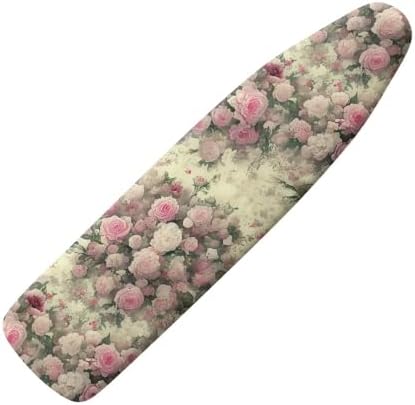 Retro Pink Rose Ironing Board Cover, Stain Resistant Minimalist Aesthetics Iron by Daulesho