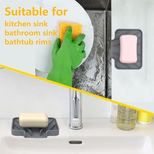 Sponge Holder for Kitchen Sink, 4.9"×3.7" Soap Tray - Image 5