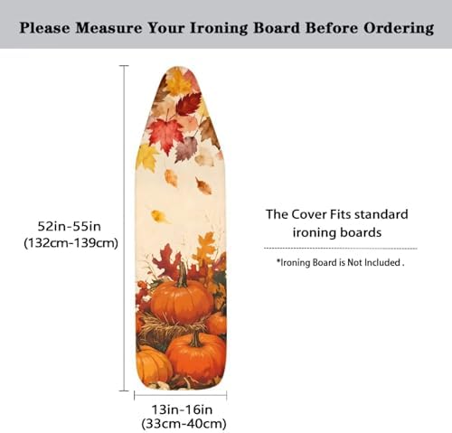 Iron Board Cover and Pad Thanksgiving Pumpkin Print Standard Size Soft Stain - Image 5