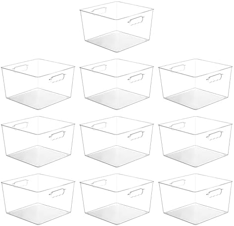 Vtopmart 10 Pack Extra Large Clear Storage Bins, 11x11 Cube Organizer by Vtopmart