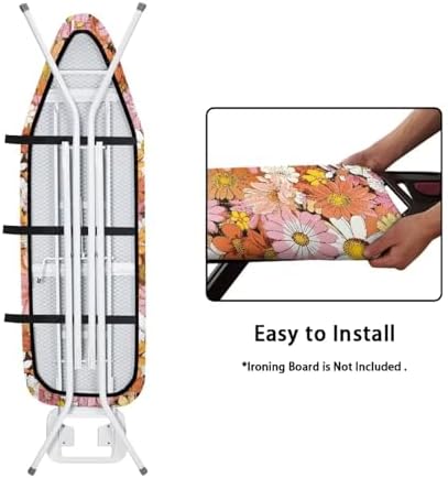 Orange Daisy Ironing Board Cover and Pad 15 x 54 Heavy Duty Iron Board Covers - Image 5