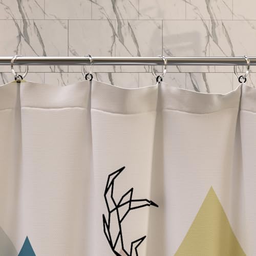 Shower Curtain Rings-12 Pack- Plastic Shower Curtain Hooks O-Shaped Rings Hook - Image 5
