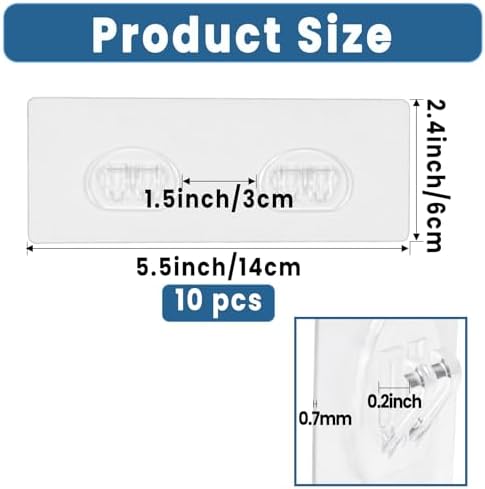 10 Pack Shower Caddy Adhesive Replacement, Shower Shelf Strong Adhesive Hooks - Image 2