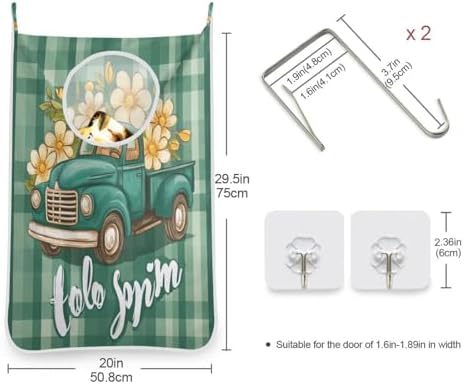 1PC Hanging Laundry Hamper Bag Over the Door Laundry Hamper Wall Hamper Large - Image 3