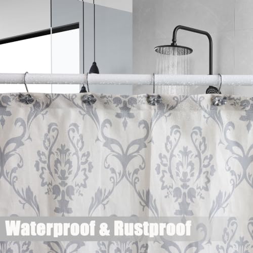 12PCS Decorative Shower Curtain Hooks, Rustproof Metal Flower Shower Curtain - Image 4