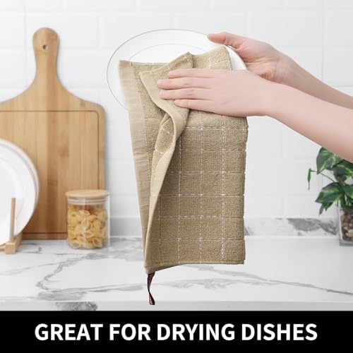 Homaxy 100% Cotton Terry Kitchen Dish Cloths, 4 Pack - Image 4