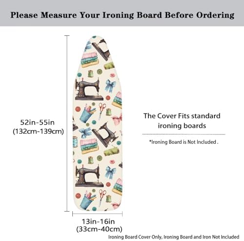 Sewing Machine Pattern Ironing Board Cover Fits Standard Modern Minimalism Iron - Image 3