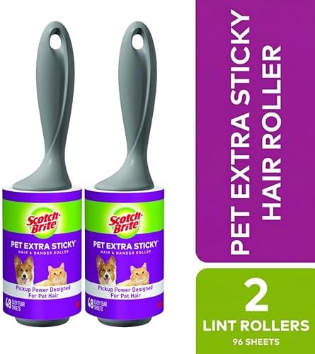 Scotch-Brite Pet Hair Pickup Extra Sticky Lint Roller, 50% Stickier, Fur & - Image 2
