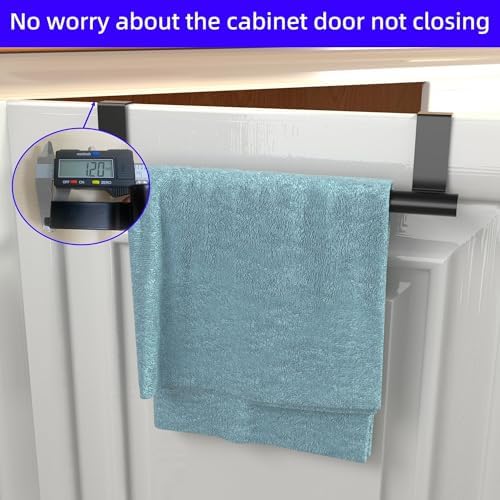 Cabinet Door Towel Bar, Kitchen Towel Holder, Matte Black 2 Pack - Image 4