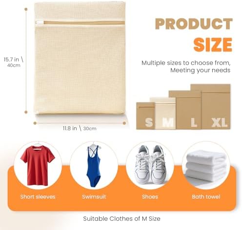 ABRRLO 4Pcs Cotton Mesh Laundry Bags - Image 5