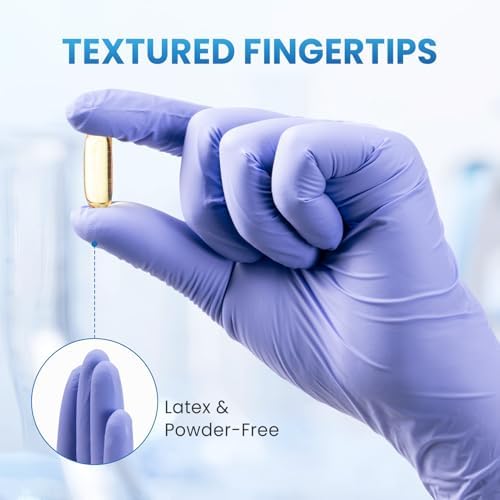 Borje Nitrile Exam Gloves Large, Iris Blue - Image 3