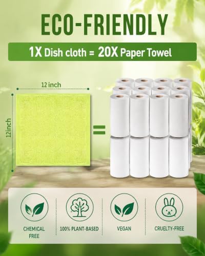 COOLMI Kitchen Dish Cloths, Easy-Rinse Dish Towels - Image 5