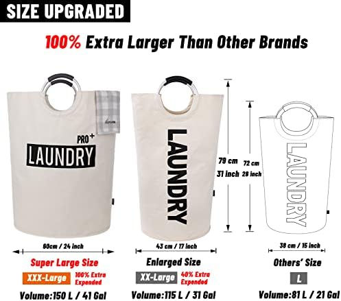 Caroeas Super Large 150L Laundry Basket Pro, Waterproof Laundry Hamper - Image 3