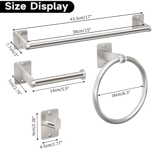 KLJKPA Brushed Nickel Bathroom Accessories Set - Image 6