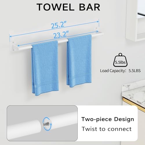 KLJKPA Bathroom Accessories Set, 4-Piece White Bathroom Hardware Set - Image 2
