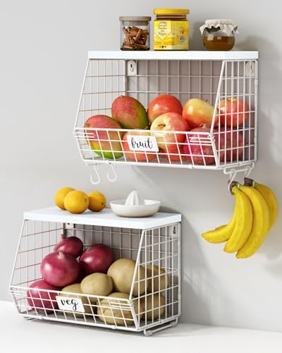 Goozii Wall Mount Bathroom Storage Basket, Fruit Produce and Vegetable Baskets by Goozii