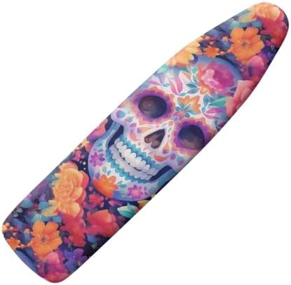 Skull Flower Steam Ironing Board Cover Standard Size 15" X 54", Watercolor by Daulesho