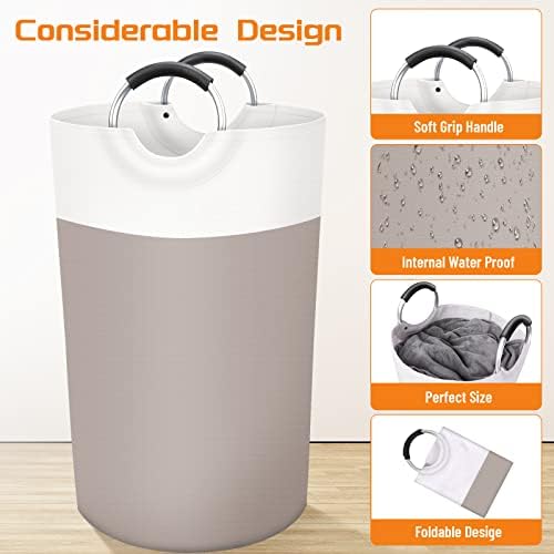 BlissTotes 90L Laundry Basket, Freestanding Collapsible Hamper - Image 3