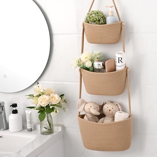 Hanging Basket, 3-Tier Woven Wall Basket - Image 4