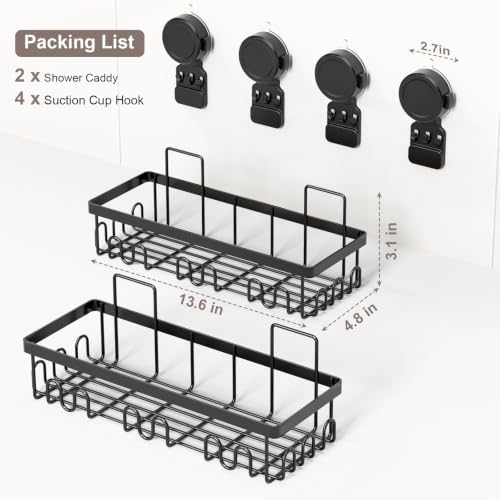 JOTPE Shower Caddy Suction Cup, No Drill Shower Shelves - Image 3