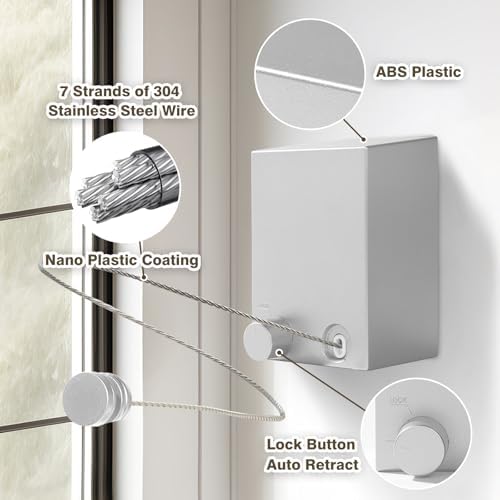 Retractable Clothesline, Retractable Clothesline Indoor, Laundry Line - Image 4