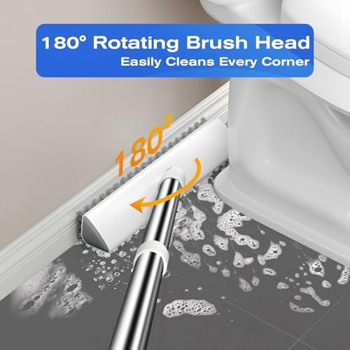 Shower Brush for Cleaning, 2-in-1 Swivel Floor Scrub Brush - Image 5