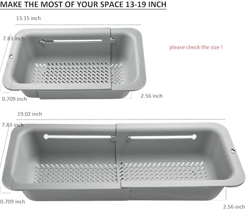 LASSHSWA Collapsible Colander for Kitchen, Over the Sink Strainer Basket for - Image 5