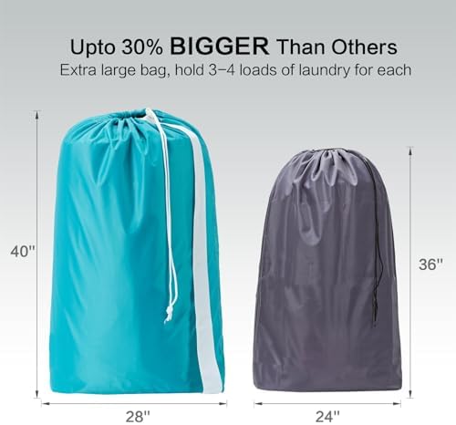 HOMEST XL Laundry Bag with Strap, Clothes Organizer - Image 3