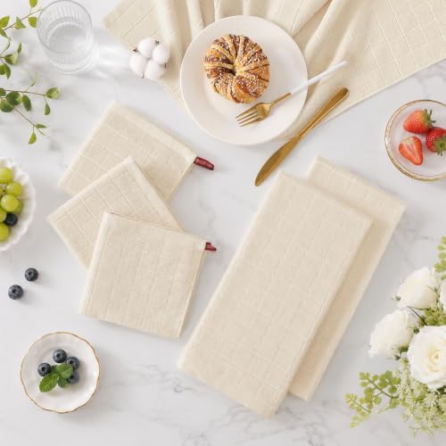 Kitinjoy 100% Cotton Terry Kitchen Dish Cloths, 12”x 12” - Image 3