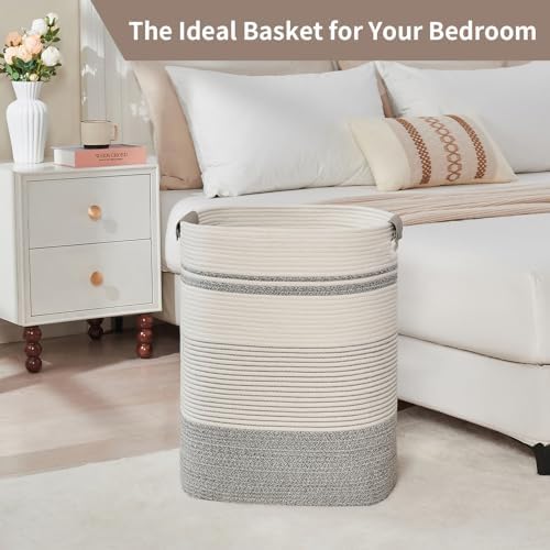 Laundry Hamper, 85L Cotton Rope Laundry Basket - Image 5