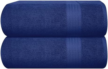 GLAMBURG Premium Cotton Oversized 2 Pack Bath Sheet 35x70-100% Pure Cotton by GLAMBURG