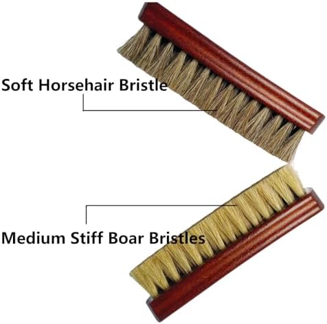 2-Pack Shoe Brush, Horsehair Brush & Boar Bristle Brush - Image 3