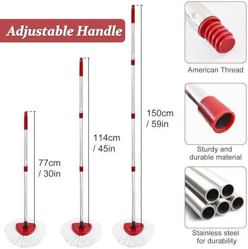 Spin Mop Handle Replacement for Ocedar, Mop Heads Replacements Compatible - Image 5