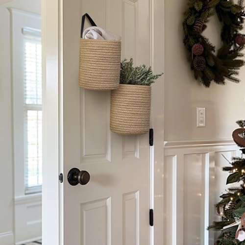 Hanging Basket 2 Pack, Small Wicker Wall Baskets - Image 3