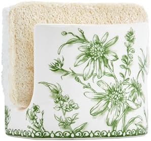 Bico Green Garden Toile De Jouy Ceramic Kitchen Sponge Holder by Bico