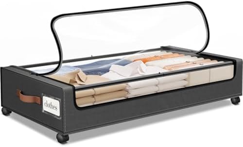 Under Bed Storage with Wheels 1Pack Storage Containers with Clear Window by SpaceHacks