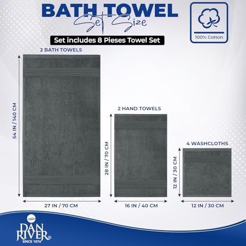 DAN RIVER 8 Piece Luxury Bath Towels - Image 2