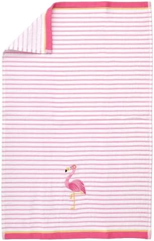 Ritz 2-Piece Cotton Velour Bathroom Hand Towel Set, Embroidered Flamingo Design - Image 6