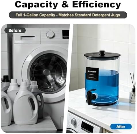 Glass Laundry Detergent Dispenser, 1 Gallon Large Liquid Soap 1Pack - Image 4