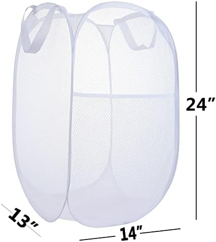 2 Pack Laundry Basket, Foldable Mesh Popup Laundry Hamper - Image 6