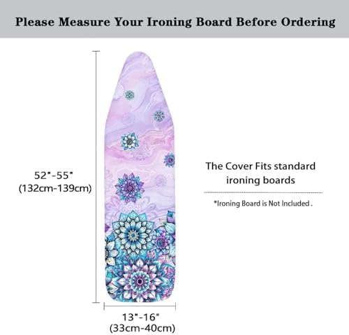 Purple Bohemian Fold-Up Ironing Board Cover Ironing Board Protector Stain - Image 5