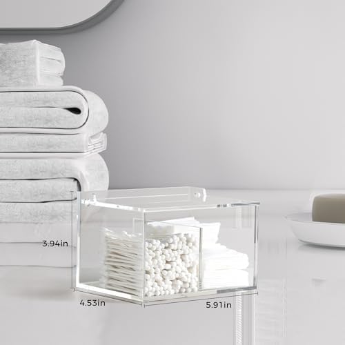 Clear Acrylic Cotton Swab Ball Holder Qtip Organizer - Image 3